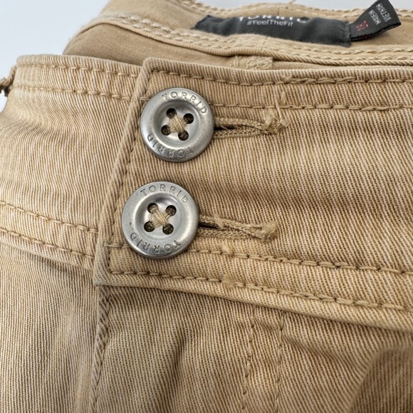 Torrid Thin Stripe Utility Pants Tan - Picture 4 of 9